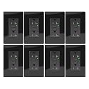 20A Black GFCI Outlet, TR &amp; WR Ground Fault Protector with LED Indicator, Tamper &amp; Weather Resistant GFI Electrical Receptacle, ETL Listed, Wallplate Included, 8 Pack