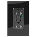 20A Black GFCI Outlet, TR &amp; WR Ground Fault Protector with LED Indicator, Tamper &amp; Weather Resistant GFI Electrical Receptacle, ETL Listed, Wallplate Included, 1 Pack