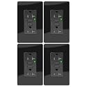 20A Black GFCI Outlet, TR & WR Ground Fault Protector with LED Indicator, Tamper & Weather Resistant GFI Electrical Receptacle, ETL Listed, Wallplate Included, 4 Pack