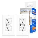 20A GFCI Outlet with USB C&A, Self-Test TR ETL Listed 2 Pack White