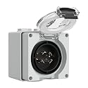 20Amp Generator Power Inlet Box, NEMA L14-20P Box 125/250 Volt Male Plug Outdoor dustproof and Weatherproof for Generators, Welding Machines,etc.ETL Listed.