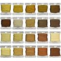 20Bobbins 20 Colors Embroidery Floss bobbins - Cross Stitch Threads - Friendship Bracelets Floss - Crafts Floss-Gold Gradient