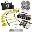 20ft Sports Agility Ladder for Men Women and Kids, Speed Youth Soccer Agility Training Equipment for Football, Exercise, Tennis, Legs Workout with Speed Parachute and Carry Bag