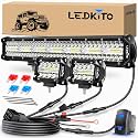 20In LED Light Bar and 4In LED Cube Pods Lights with Wiring Harness