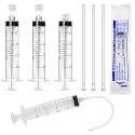 20ml Luer Lock Syringe with Cap and Soft Plastic Tube, 10 Pack