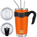 WETOWETO 20oz Tumbler, Stainless Steel Vacuum Insulated Coffee Travel Mug, Double Wall Powder Coated Insulated Coffee Mug Travel Mug with Lid Thermal Cup for Outdoor, Rose Gold, 6 Pack