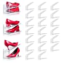 20PACK Shoe Slots Organizer for Closet,Adjustable Shoe Rack Holder Shoe Space Savers Double Layer Stack Shoe Racks for Closet Organization(Transparent)