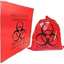 20pcs 24x24in/61x61cm Red Biohazard Waste Bags