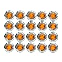 20PCS 3/4" Amber Round LED Side Marker Lights, 12V Trailer Clearance Lights with Chrome Grommets for Trailer Truck Car RV ATV