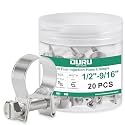 OURU 20PCS 5/16" Fuel Line Clamp, Adjustable 1/2"-9/16" (13-15mm)