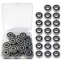 20PCS 608 2RS Deep Groove Ball Bearings Steel 8mm x 22mm x 7mm Miniature Ball Bearing Double Rubber Sealed Bearings Pre-Lubricated Small Bearings for 3D Printers