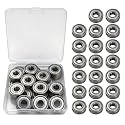 20PCS 608ZZ Deep Groove Ball Bearings Steel 8mm x 22mm x 7mm Miniature Ball Bearing Double Shielded Bearings Pre-Lubricated for 3D Printers Skateboards