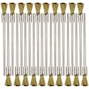 20PCS Brass Wire Brushes with Extended Handle - Metal Rust Removal, Polishing, Cleaning - 6mm Diameter, 1/8″ (3mm) Shaft, 100mm Length - Removes Burrs, Dust, and Oxide Layer - Rotary Tool Accessories