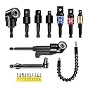 20Pcs Flexible Drill Bit Extension and Right Angle Adapter Set