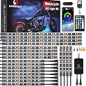 20PCS Motorcycle RGB LED Light Kit with Brake Turn Signal Dual Zone, Underglow Lights with APP/RF Remote, Neon Accent Waterproof 12V for Touring, Large Cruiser & Custom Show Motorcycle