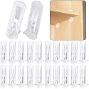 20pcs Plastic Locking Shelf Support Pegs,6.9mm Shelf Pins,Self-Locking Bracket Clips,Clear Shelf Pegs for for Kitchen Cabinet Furniture Book Shelves,6.9mm Peg x 3/4" Thick Shelves