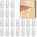20pcs Plastic Locking Shelf Support Pegs,8mm Shelf Pins ,Self-Locking Bracket Clips,Clear Shelf Pegs for for Kitchen Cabinet Furniture Book Shelves,8mm Peg x 1-3/16" Thick Shelves