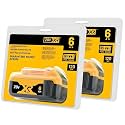 20V 6Ah 18650 Lithium Ion Battery Pack Compatible With DeWalt DCB184 DCB200 For Power Tools Drill Impact Wrench Outdoor Use 180Wh 10C BMS LED Indicator(2PCS 6.0Ah)
