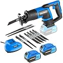 NOVORIK 20V Cordless Reciprocating Saw, 3000 SPM, 22mm Stroke, 2 x 4.0Ah Battery, 8 Saw Blades for Wood, Metal, PVC Cutting