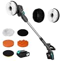 20V Cordless Spin Scrubber with Replaceable Battery, Electric Cleaning Brush with Long Handle & 8 Brush Heads for Outdoor, Bathroom, Tile, Grout, Shower, Bathtub