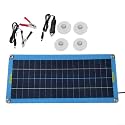 20W 12V Solar Panel for Car, Marine & Camping Battery Charger - Waterproof Trickle Charging Kit with Suction Cup Mount, DC 12-18V Polycrystalline Solar Charger for Vehicles and Boats