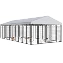 20x10 ft Outdoor Dog Kennel, Heavy Duty Dog Pens for Large Dogs