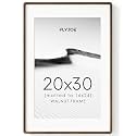 20x30 Picture Frame, Natural Solid Walnut Wood Photo Frame, Rounded Corner