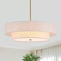 21.65" Modern Drum Chandelier, 4-Light Gold Light Fixture