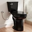 21 Inch High Black Toilet, Los Flexi Comfort 21" Extra Tall Toilets For Seniors, Elongated Bowl, Two-Piece Glossy Black Design, 1.28 GPF Single Flush, Soft-Closing Seat, 12-Inch Rough-In