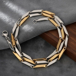 maalgodam gold silver dual tone stainless steel chain for men  chain for men black silver plated stainless steel chain