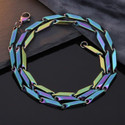 Maalgodam Rainbow Plated Designer Chain for Men | Multicolor Necklace | Boy's Chain Black Silver Plated Stainless Steel Chain