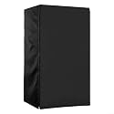 210D Oxford Cloth Waterproof Outdoor Refrigerator Cover with Zipper and Ventilation for All-Season Protection, Black(51x51x117cm)