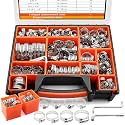 210PCS 304SS Worm Gear Hose Clamps Kit,8 Sizes 1/4"-2"(6-51mm) Clamps