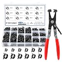 210Pcs Steel Spring Band Hose Clamp Kit (7-25mm) with Swivel Flat Pliers – Multi-Purpose Assortment for Fuel Line, Silicone, Vacuum Hoses Low-Pressure Air &amp; Automotive Clip Clamps