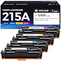215A Toner Cartridge Set 4-Pack High Yield Replacement for HP 215A W2310A W2311A W2312A W2313A Compatible with HP Color LaserJet Pro MFP M182n M182nw M183fw M155a M155nw Printer Ink Black All-in-One