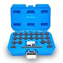 22PCS Wheel Locking Nut Key Kit Compatible with VW VAG Volkswagen, Wheel Lock Nut Socket Adapter Set, Anti-Theft Lug Nut Removal Tool