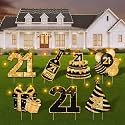 21st Birthday Decorations for Him &amp; Her - 7 Pcs 21st Birthday Yard Signs with Stakes, LED Lights &amp; Double-Sided Tape | Happy 21st Decor | Outdoor/Indoor Party Favors, Photo Props &amp; Lawn Decorations