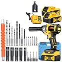 21V wireless impact wrench,Wireless drill/driver compatible with car (Upgrade battery 2+plastic box)