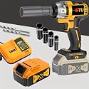 21V wireless impact wrench,Wireless drill/driver compatible with car (Battery * 1+Practical Accessories)