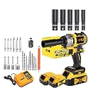 21V wireless impact wrench,Wireless drill/driver compatible with car (Battery * 2+Practical Accessories)