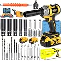 21V wireless impact wrench,Wireless drill/driver compatible with car (Battery 2+plastic box+luxury package)