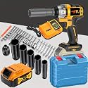 21V wireless impact wrench,Wireless drill/driver compatible with car (Battery * 1+Toolbox)