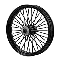 21x3.25 Front Wheel for '14-later Harley Touring Dual Disc with Abs Bearing for FLTR/FLHT/FLHX/FLHR Black Spokes Tubeless Fat King Wheel (21x3.25 Black)