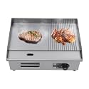 22" Electric Countertop Flat Top Griddle, 1600W Commercial Electric Griddle, Stainless Steel Teppanyaki Grill with Temp Control 122°F-572°F, Countertop BBQ Grill for Home Restaurant
