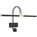 22" LED Grand Piano Light in Black with Brass Accents with Dimmer Clip