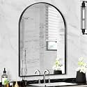 Black Arched Mirror 22x30in, Metal Framed Bathroom Vanity Wall