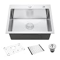 22-Inch Drop-In Kitchen Sink Stainless Steel Top Mount Single Bowl