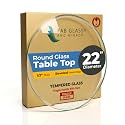 22 Inch Round Tempered Beveled Polished Edge Glass Table Top -1/2” Thick Round Glass Table Top–Heavy Duty, Dining, Coffee, and Office Tables by Fab Glass and Mirror