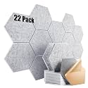 22 Pack Self-Adhesive Acoustic Panels 12" X 10" X 0.4" - Sound Proof Foam Panels with High Density, Hexagonal Design, Flame Resistant, Absorb Noise and Eliminate Echoes(Silvergray)