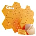 22 Pack Self-Adhesive Acoustic Panels 12" X 10" X 0.4" - Sound Proof Foam Panels with High Density, Y-Lined Design, Flame Resistant, Absorb Noise and Eliminate Echoes(Orange Yellow)